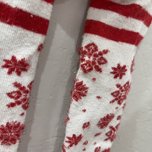 Hanna Andersson Christmas Red Snowflake Stripe Ruffle Tights - Picture 8 of 10